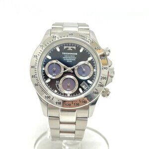 TECHNOS T9349TB Solar-powered chronograph Wristwatch SS Silver